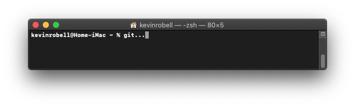 Console window with the text git...